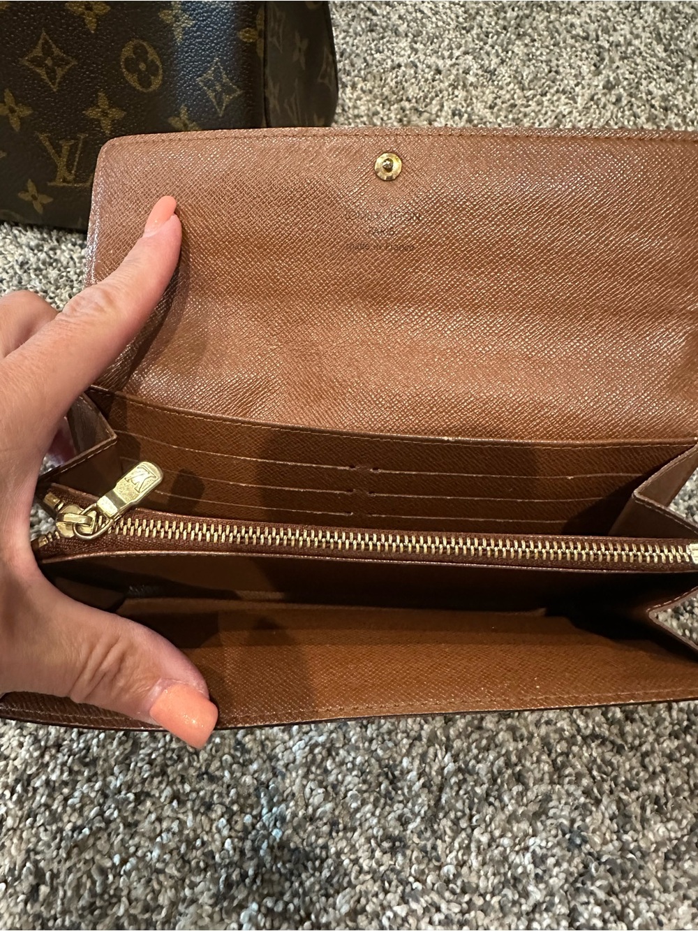 Louis Vuitton Brown Monogram Continental Wallet with Gold Hardware - Picture 8 of 9